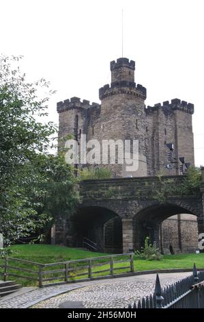 This is the New Castle from which Newcastle's name derives.  It was built in 1080 and came to be known as Castle Garth. Stock Photo