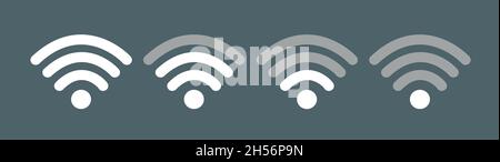 Wifi Wireless Lan Internet Signal Flat Icons For Apps Or Websites - Isolated On white Stock Vector
