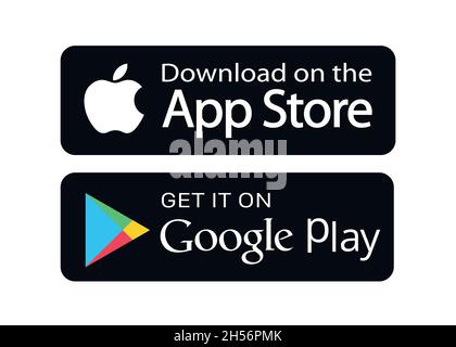 Kiev, Ukraine - November 7, 2021: Buttons Google Play Store,   AppStore, Apple App Store, Microsoft download Stock Vector Image & Art -  Alamy