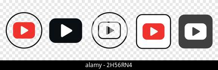 New and old YouTube logotypes set. YouTube is a video-sharing website. Stock Vector