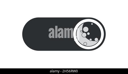 Night mode switch. Light filter toggle button. Sleeping mode turn on, off. On Off Switch. Stock Vector