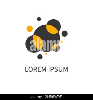 Creative agency logo. Cosmic circles. Universe sign. Creative concept. Composition with geometric shapes. Vector illustration Stock Vector