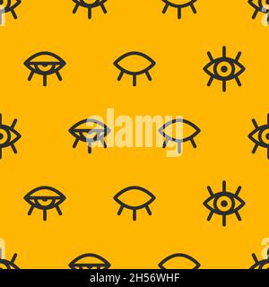 Seamless pattern with open and closed eye line. Background with eyes. Vector art Stock Vector