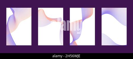 Set of banners with wavy lines. Vector illustration Stock Vector