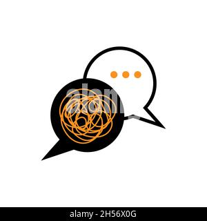 Two logo comments. Message icon. Communication symbol. Explanation concept. Support, help sign. Coaching vector illustration Stock Vector