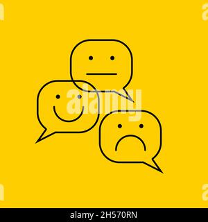 Comment logo. Review icon. Opinion symbol. Communication abstract sign. Vector flat illustration Stock Vector