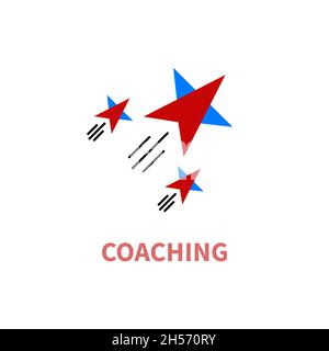 Coaching logo. Start up icon. Success sign. Coach, leader symbol. Vector business concept Stock Vector