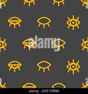 Seamless pattern with open and closed eye line. Background with eyes. Vector art Stock Vector