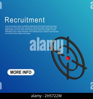 Recruitment template vector icon isometric. Modern target illustration of crosshair symbol for web design. Were hiring . Stock Vector