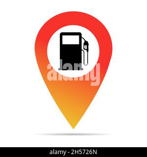 Gas station icon, nozzle isolated logo vector, pump gasoline design, oil power energy symbol . Stock Vector