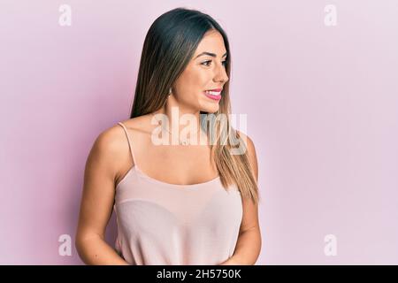 Side view girl wearing sleeveless hi-res stock photography and