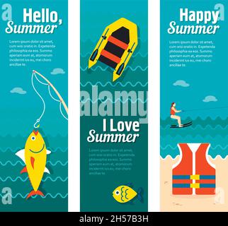 Travel and vacation vector banners. Summertime. Holiday Stock Vector