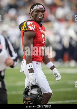 Maryland wide receiver Rakim Jarrett catches a pass during the