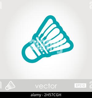 Shuttlecock for badminton sport outline vector icon. Beach. Summer. Summertime. Vacation, eps 10 Stock Vector