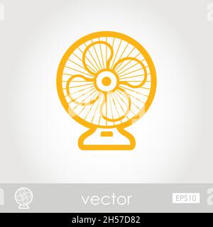 Ventilator outline vector icon. Summer. Summertime. Holiday. Vacation, eps 10 Stock Vector
