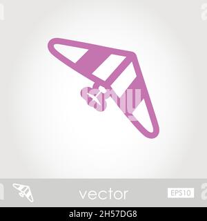 Hang Glider outline vector icon. Travel. Summer. Summertime. Holiday. Vacation, eps 10 Stock Vector
