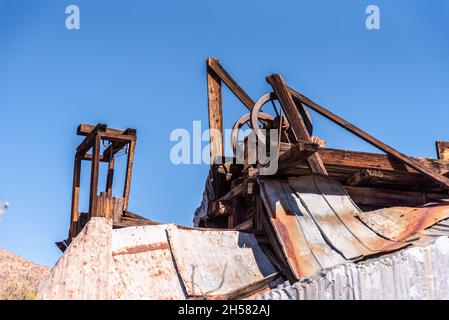 An abandoned old gold mine in the Joshua Tree National Park, USA Stock Photo