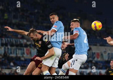 Rome, Italy. 07th Nov, 2021. Sergej Milinkovic-Savic of SS LAZIO gestures during the Italian Serie A 2021/22 football match between S.S. Lazio and Salernitana at the Olimpico Stadium in Rome, Italy on 7th November 2021 Credit: Independent Photo Agency/Alamy Live News Stock Photo