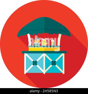 Cafe Bar bungalows on the beach vector icon. Beach. Summer. Summertime. Holiday. Vacation, eps 10 Stock Vector