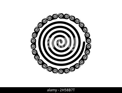 Ancient Spiral Frame. This rapresent the Goddess creative powers of the Divine Feminine, and the never ending circle of creation. Wiccan fertility Stock Vector