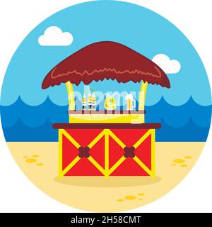 Cafe Bar bungalows on the beach vector icon. Beach. Summer. Summertime. Holiday. Vacation, eps 10 Stock Vector