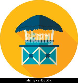 Cafe Bar bungalows on the beach vector icon. Beach. Summer. Summertime. Holiday. Vacation, eps 10 Stock Vector
