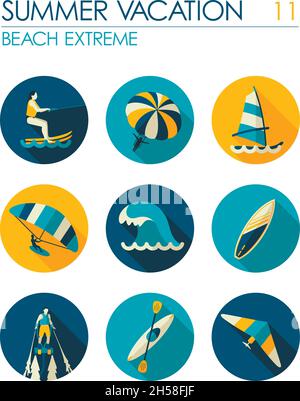 Extreme water sport flat vector illustrations set Stock Vector Image ...
