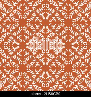 Abstract white and brown background with floral hand drawn element. Geometric seamless pattern for wallpaper, web page, textures, fabric, textile Stock Vector