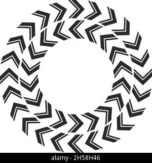 Abstract arrow Circles in different dirrections, futuristic structure elements design. Arrow sun. vector illustration isolated on white background. Stock Vector