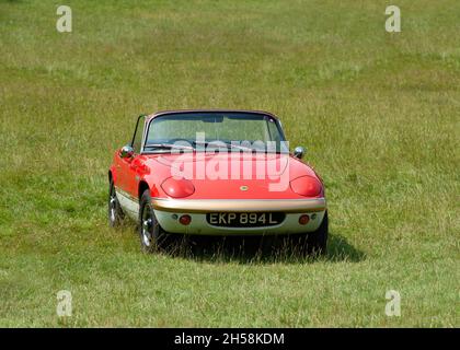 Lotus Elan Sprint parked on grass on a sunny Summer day Stock Photo