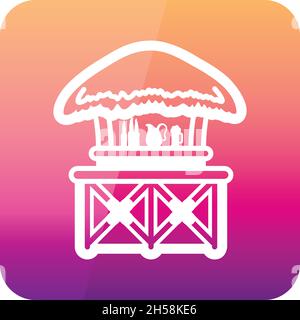 Cafe Bar bungalows on the beach outline vector icon. Beach. Summer. Summertime. Holiday. Vacation, eps 10 Stock Vector