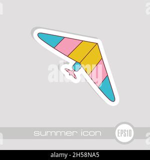 Hang Glider vector icon. Travel. Summer. Summertime. Holiday. Vacation, eps 10 Stock Vector
