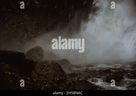 Large Waterfall Base Base of a huge waterfall Stock Photo - Alamy
