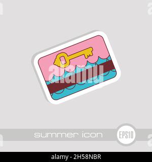 Electronic keycard vector icon. Key card. Travel. Summer. Summertime. Holiday. Vacation, eps 10 Stock Vector