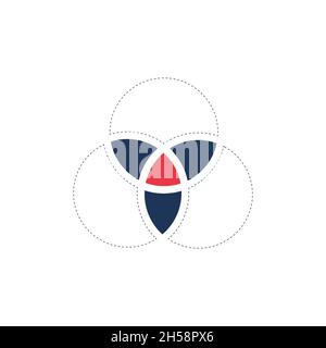 Overlapping circles. teamwork infographic. Template for circle diagram, graph, presentation and chart. Stock vector illustration isolated Stock Vector