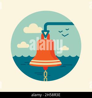 Bell marine vector icon. Marine, Sea, eps 10 Stock Vector