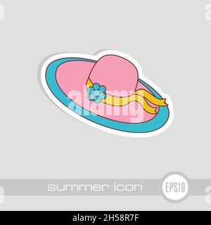 Beach hat vector icon. Beach. Summer. Summertime. Vacation, eps 10 Stock Vector