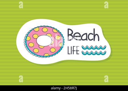 Colorful cute hand drawn summer cards, background. Vector illustrations for t-shirt, poster prints. Holiday, travel, vacation theme. Beach life Stock Vector
