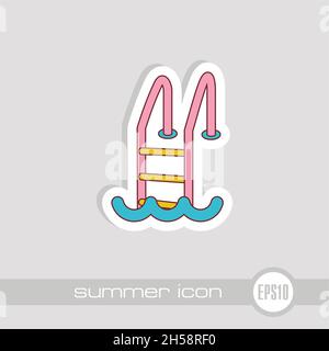 Swimming pool vector icon. Beach. Summer. Summertime. Vacation, eps 10 Stock Vector