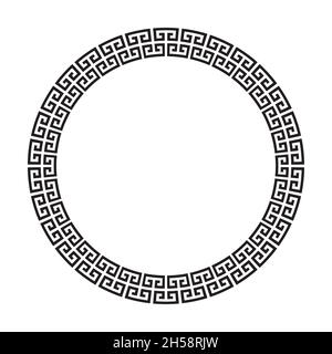 Circle Frame Of Simple Greek Pattern Stock Vector Image & Art - Alamy