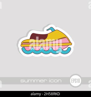 Jet Ski vector icon. Beach. Summer. Summertime. Vacation, eps 10 Stock Vector