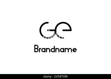 Letter GE logo design concept template. Line art style. Modern and elegant logo design. Stock Vector