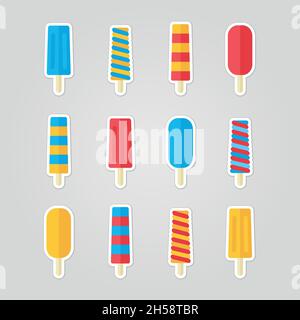 illustration set ice cream vector eps 10 Stock Vector