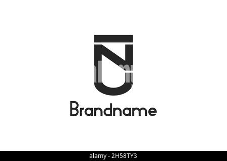 Letter NU logo design concept template. Stock Vector