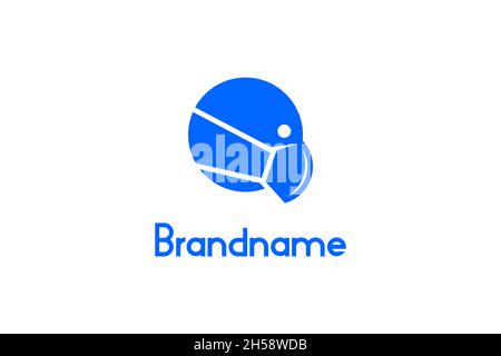 Human head icon wearing a mask. Mask logo vector design. Stock Vector