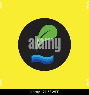 hydroponics logo vector illustration design template Stock Vector