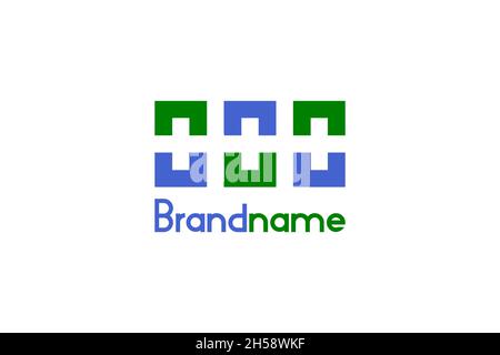 Triple cross medical on negative space, braces logo design concept. Stock Vector