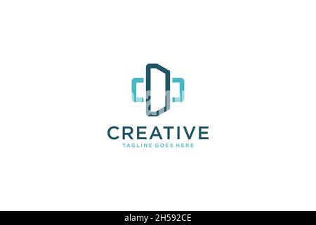 Letter D Cross Sign Medical Logo Health Symbol Pharmacy Icon. Flat Vector Logo Design Template. Stock Vector