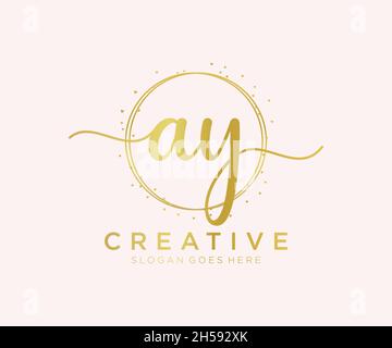 AY feminine logo. Usable for Nature, Salon, Spa, Cosmetic and Beauty Logos. Flat Vector Logo Design Template Element. Stock Vector