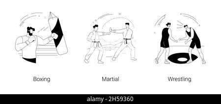 Combat sport abstract concept vector illustrations. Stock Vector